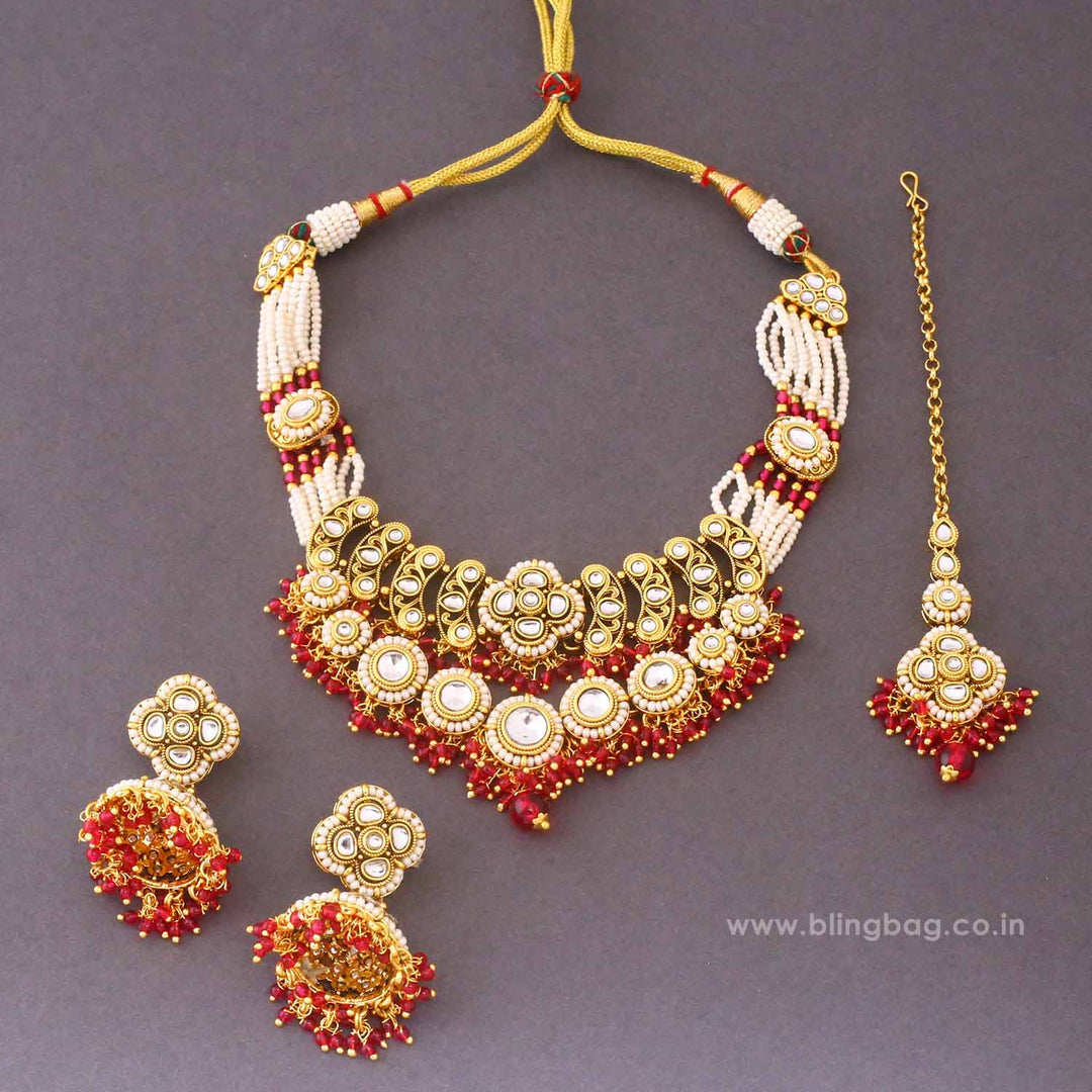 Rani Lahari Kundan Jewellery Set