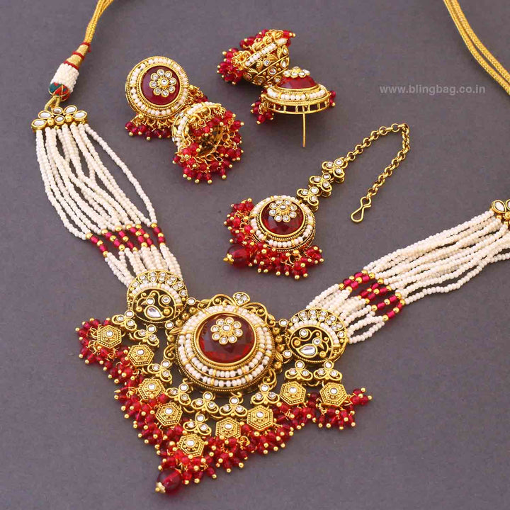 Rani Rajiza Kundan Jewellery Set