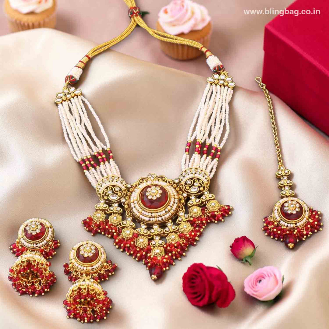Rani Rajiza Kundan Jewellery Set