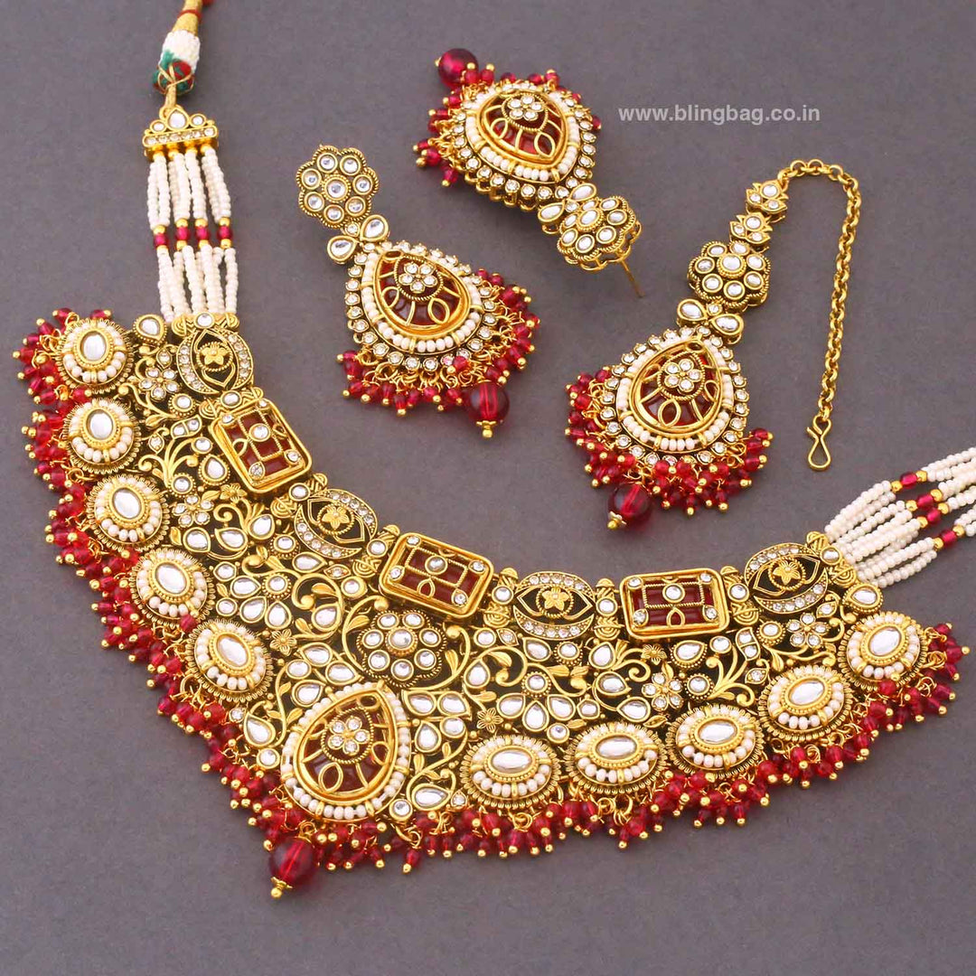 Rani Roshnika Kundan Jewellery Set