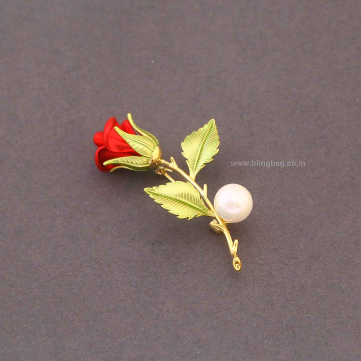 Red Rose Brooch