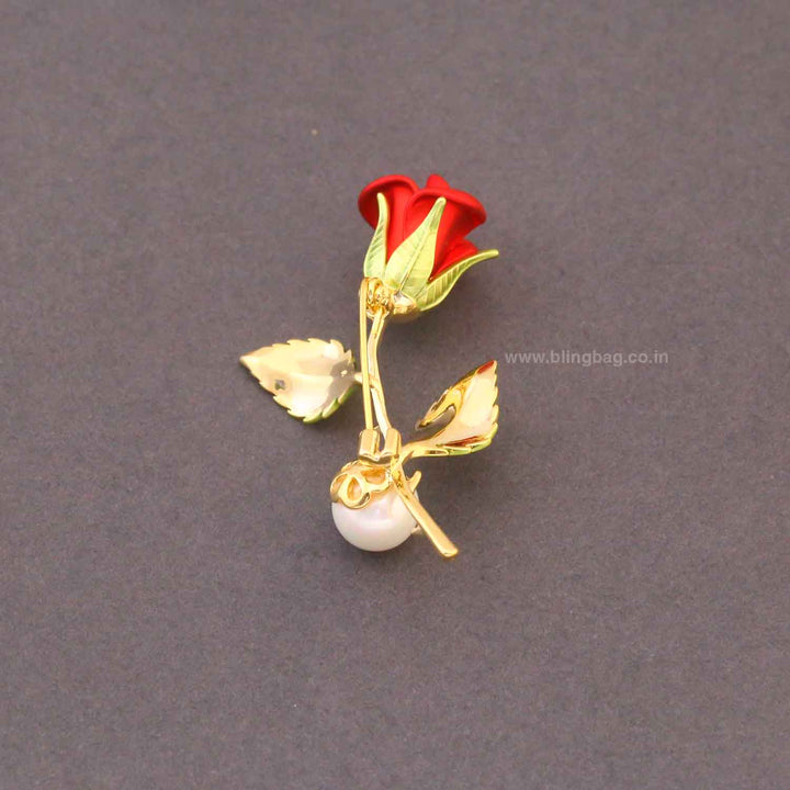Red Rose Brooch