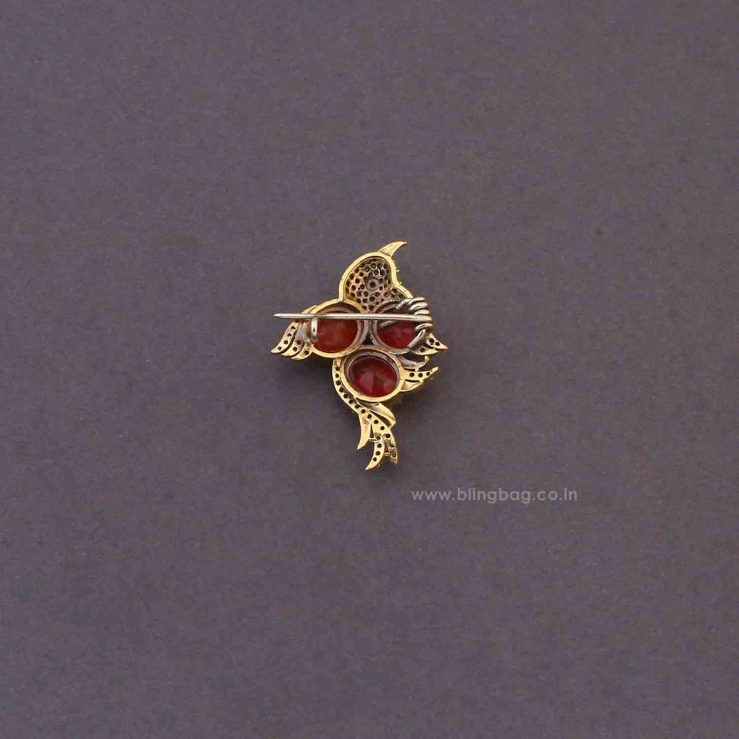 Red Rubina Wing Brooch