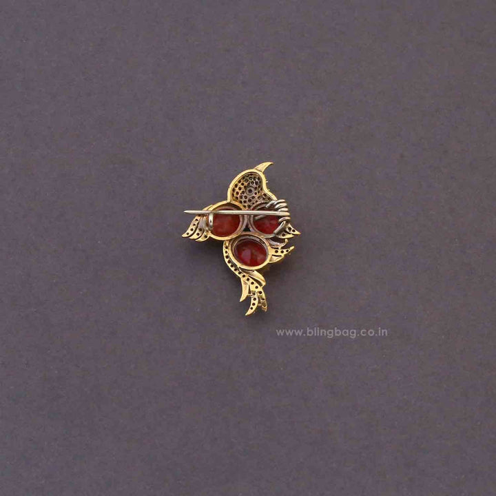 Red Rubina Wing Brooch