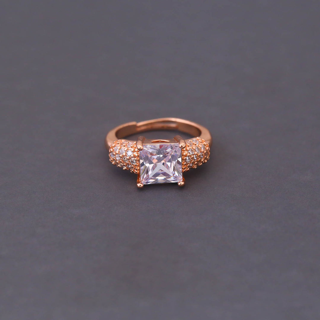 Rose Gold Abeeha Zirconia Ring