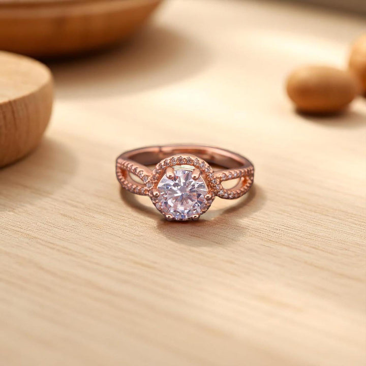 Rose Gold Ameera Zirconia Ring