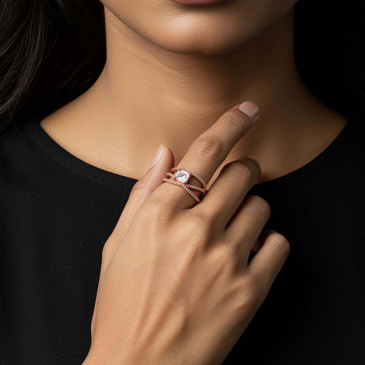 Rose Gold Amiyah Zirconia Ring