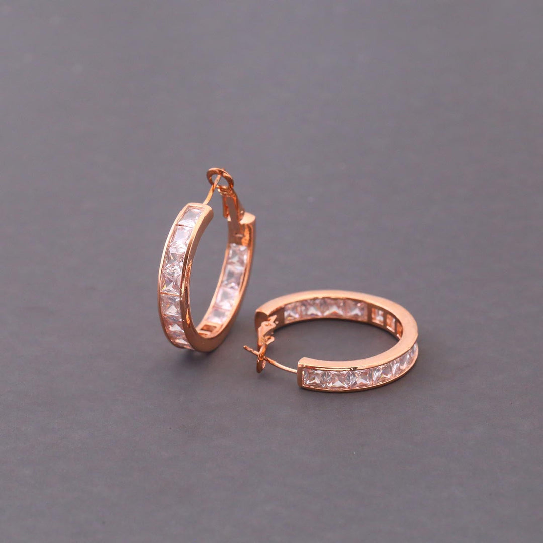 Rose Gold Cara Zirconia Hoops