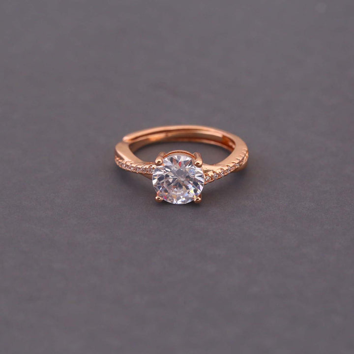 Rose Gold Eadie Zirconia Ring