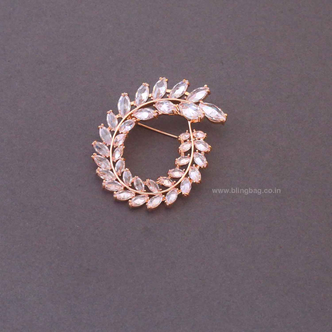 Rose Gold Gleam leaf Brooch