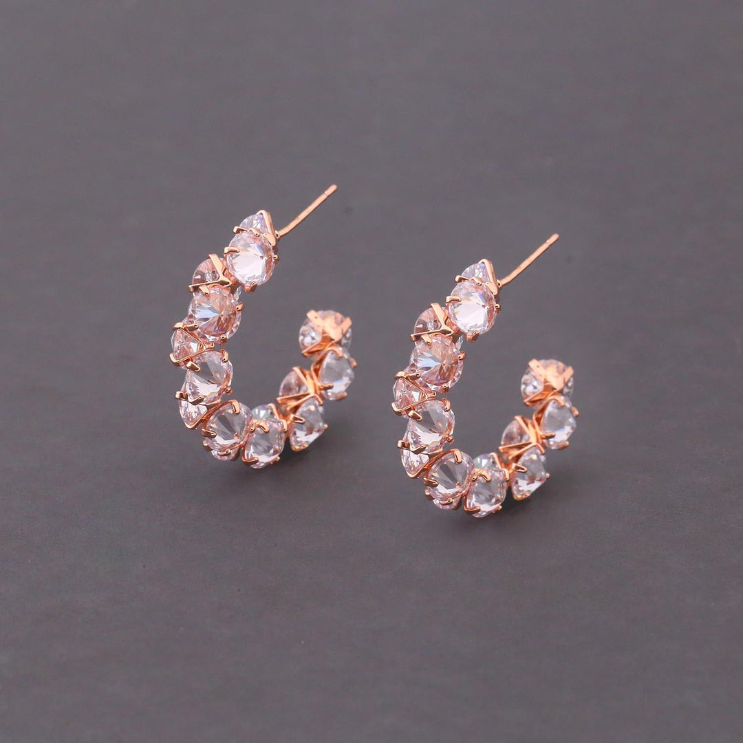 Rose Gold Katie Zirconia Hoops