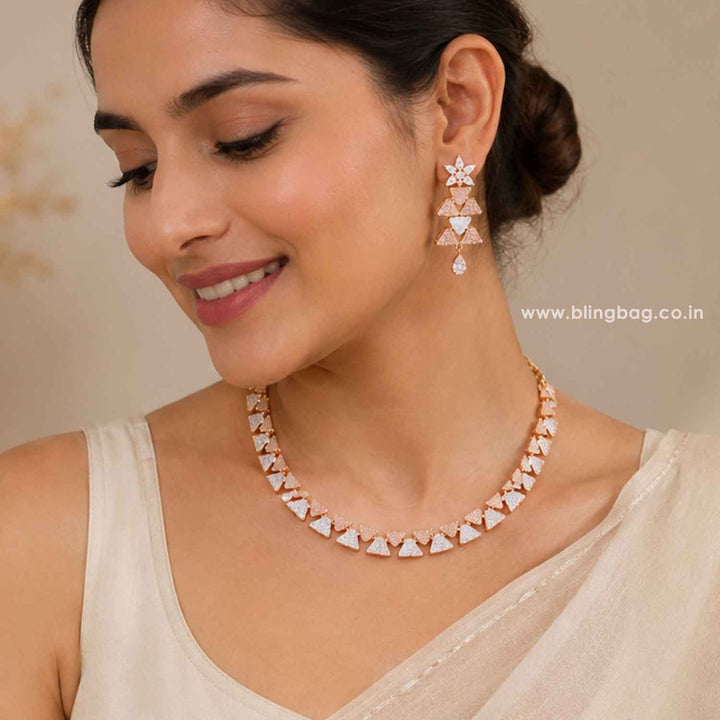 Rose Gold Riey Zirconia Jewellery Set