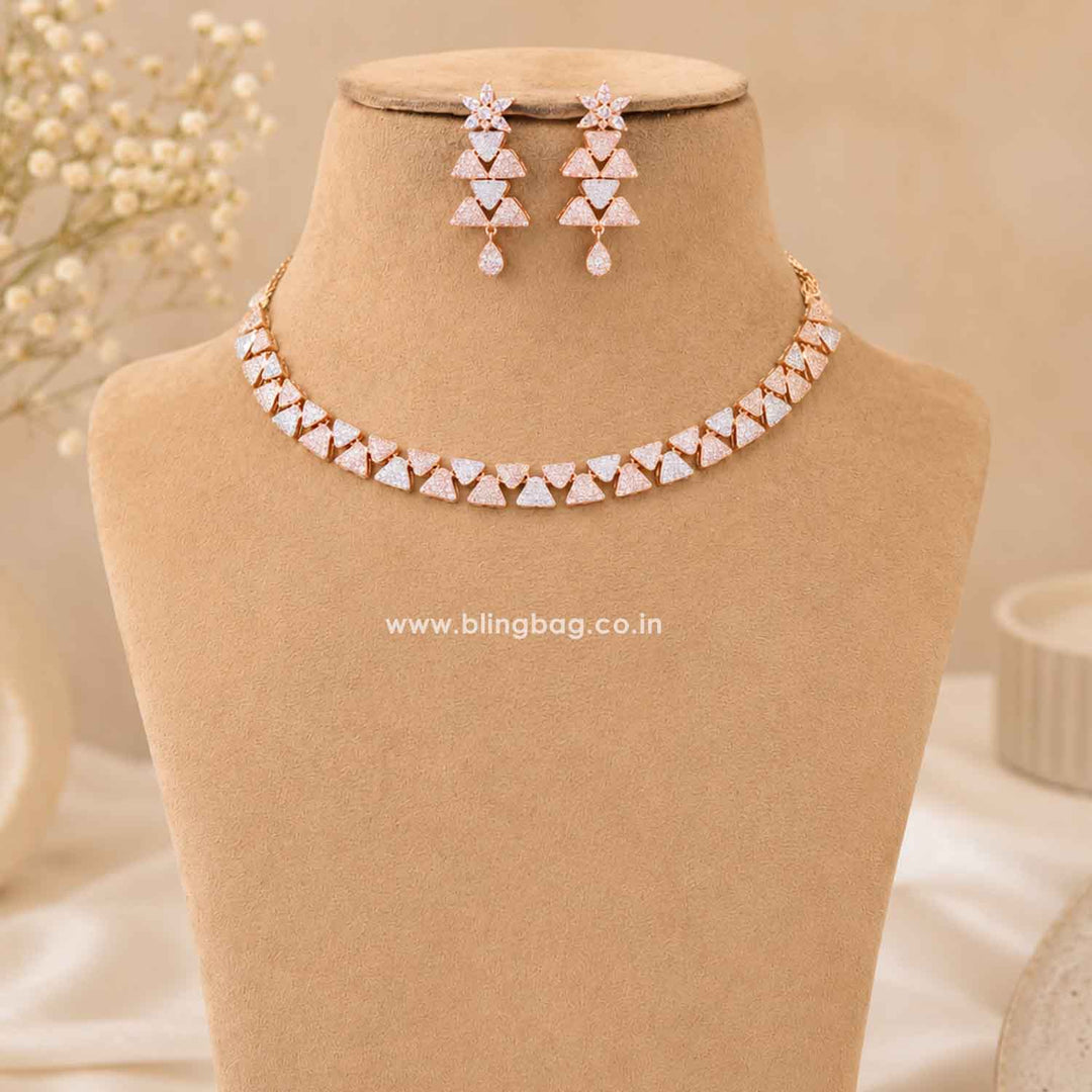 Rose Gold Riey Zirconia Jewellery Set