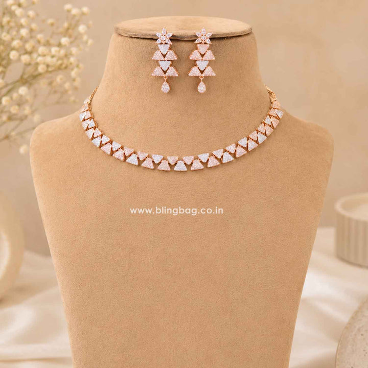 Rose Gold Riey Zirconia Jewellery Set