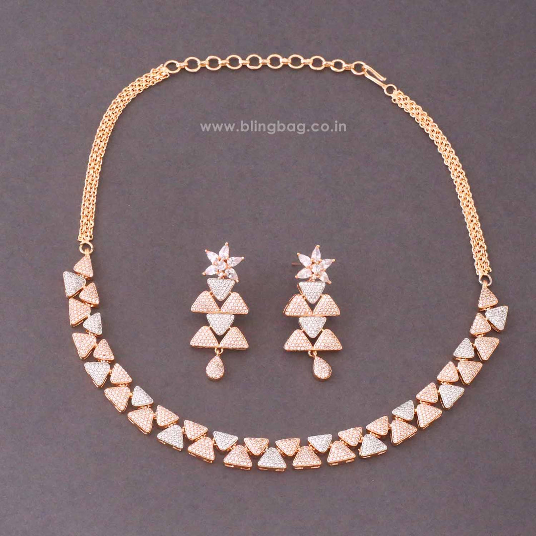 Rose Gold Riey Zirconia Jewellery Set
