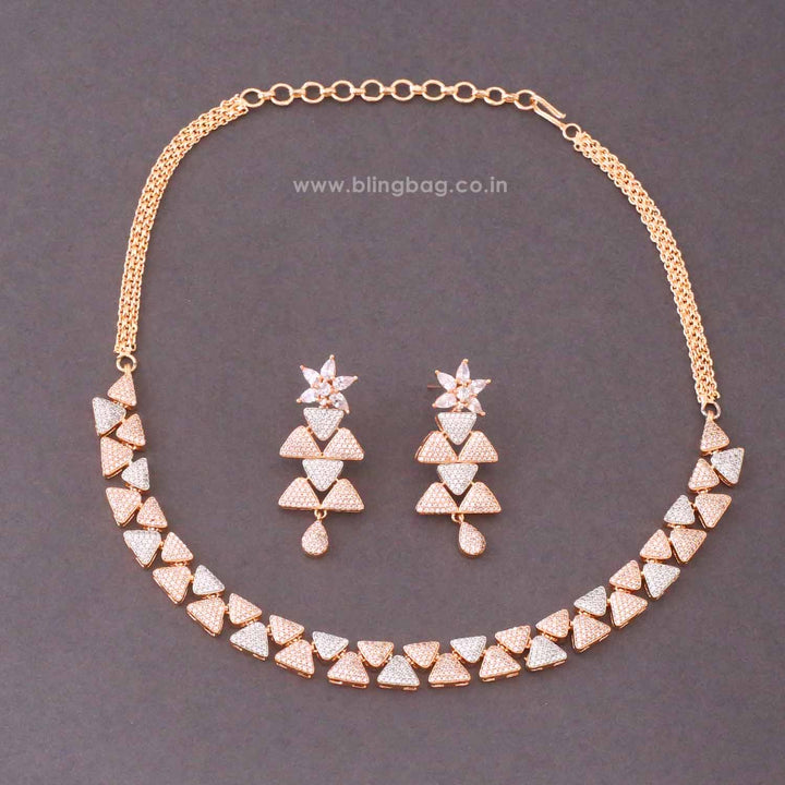 Rose Gold Riey Zirconia Jewellery Set