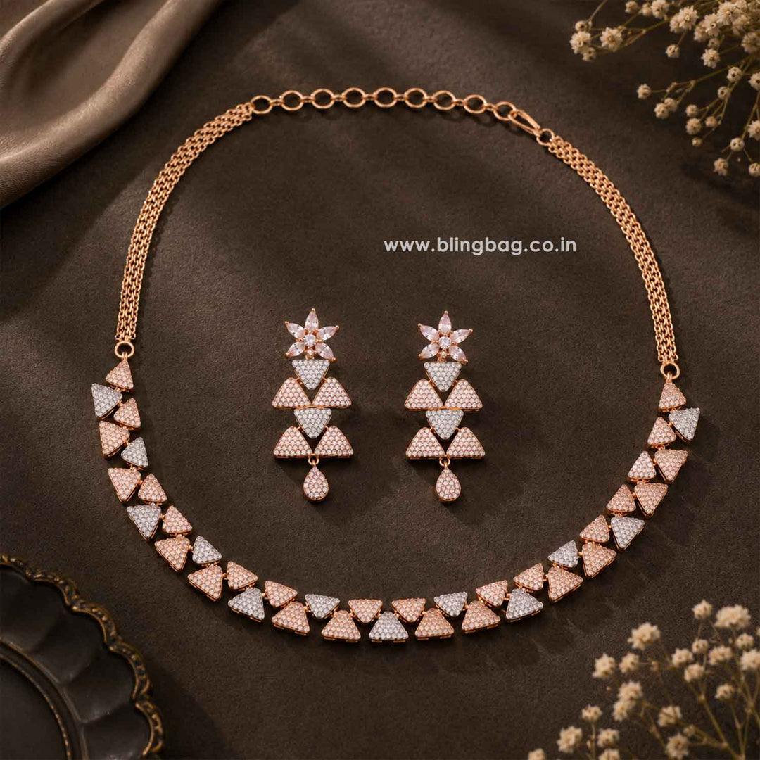 Rose Gold Riey Zirconia Jewellery Set