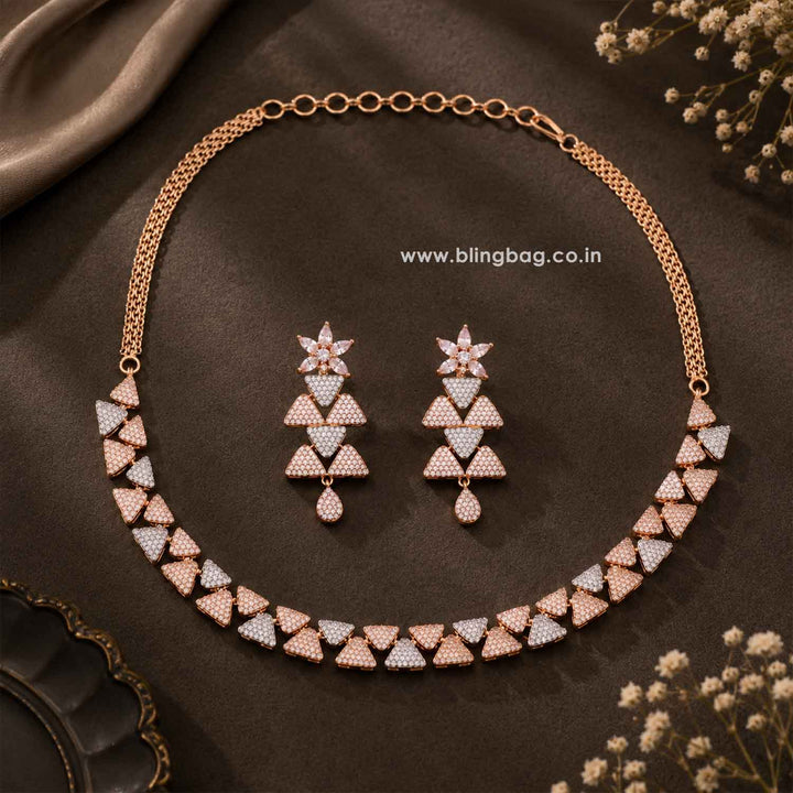 Rose Gold Riey Zirconia Jewellery Set