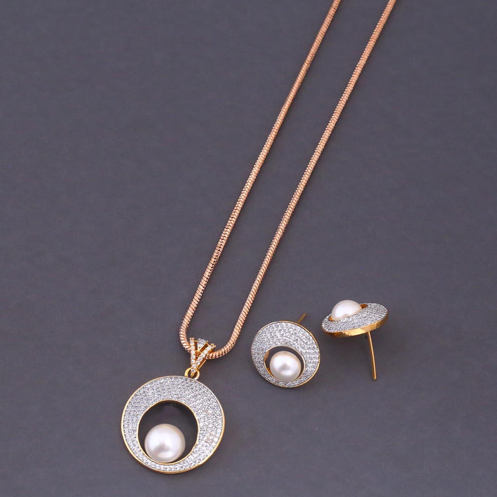 Rose Gold Tillie Zirconia Pendant Set