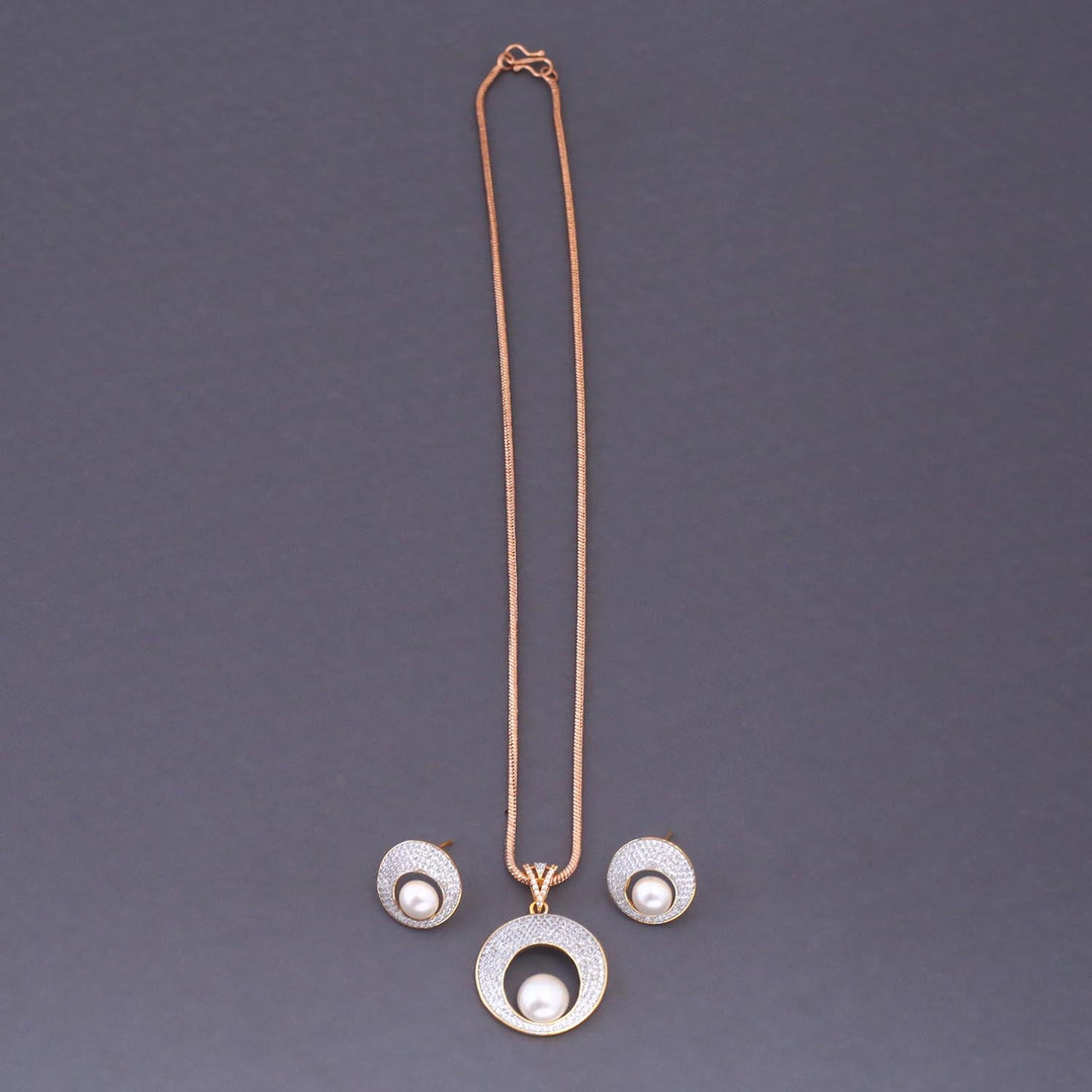 Rose Gold Tillie Zirconia Pendant Set