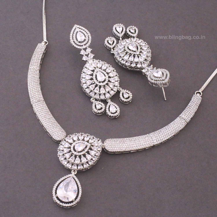 Silver Avason Zirconia Jewellery Set- New Arrivals
