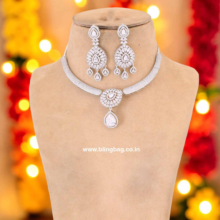 Silver Avason Zirconia Jewellery Set- New Arrivals