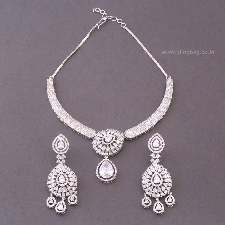 Silver Avason Zirconia Jewellery Set- New Arrivals
