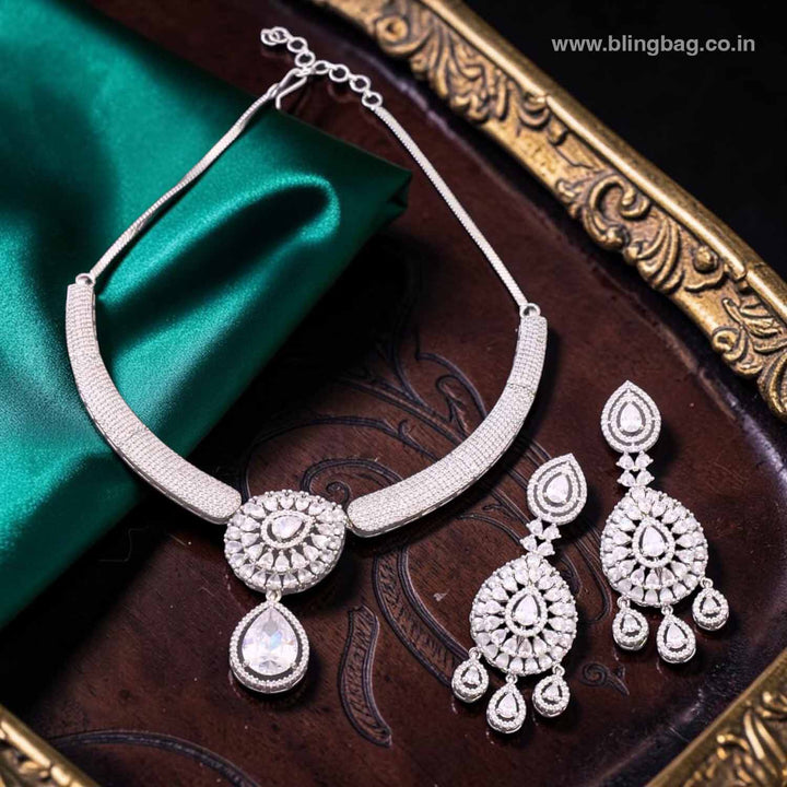Silver Avason Zirconia Jewellery Set- New Arrivals