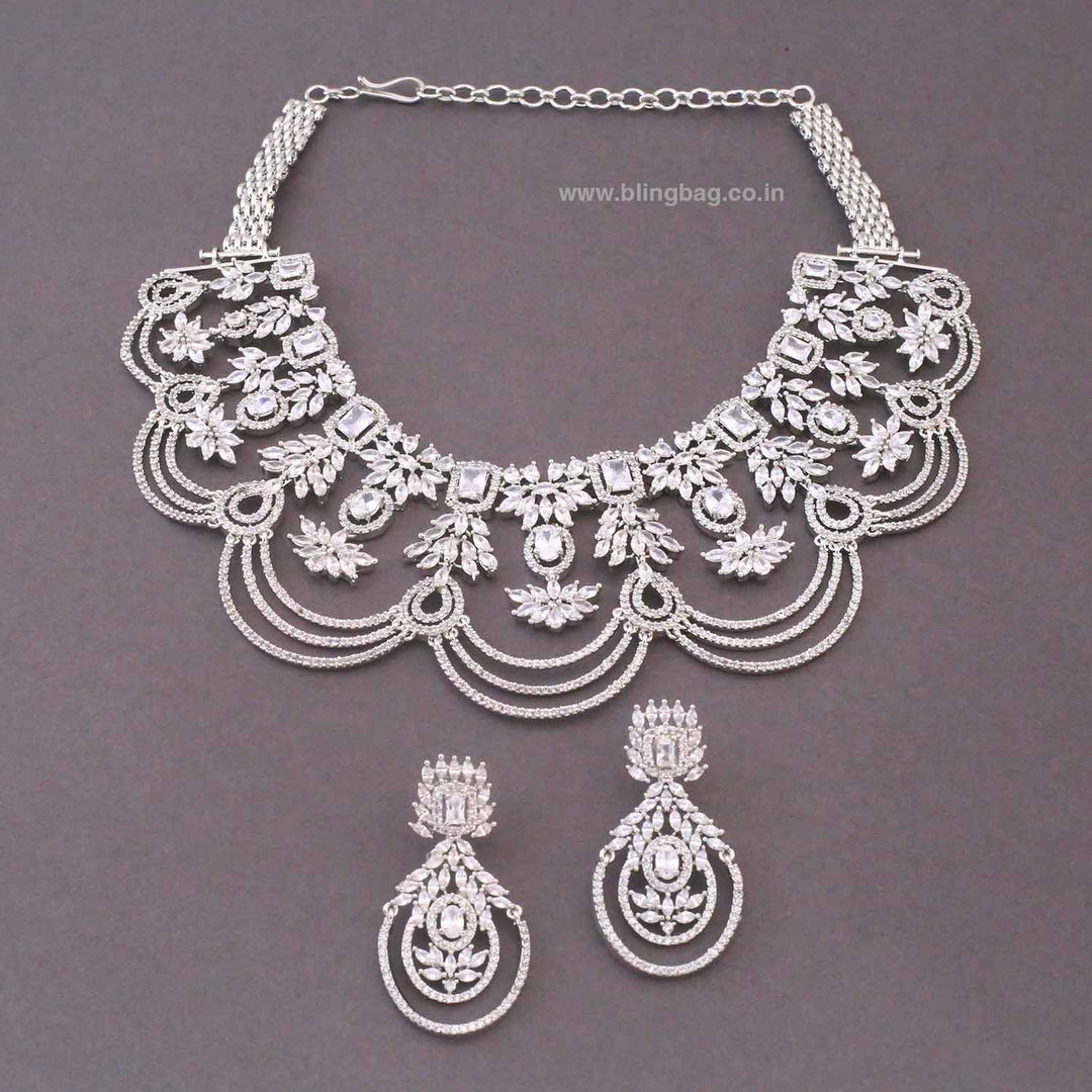 Silver Krisse Zirconia Jewellery Set- New Arrivals