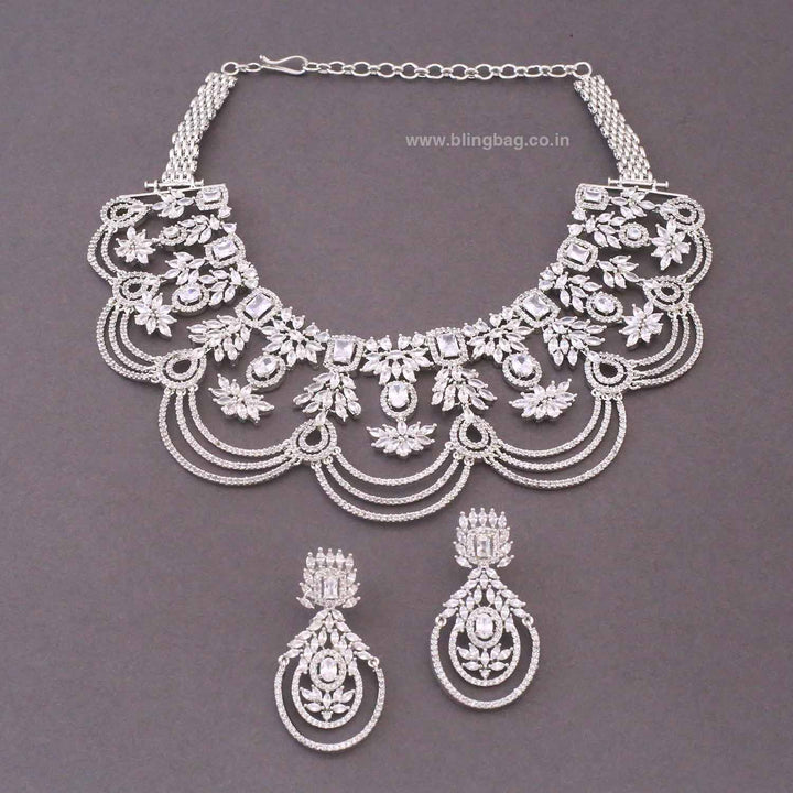Silver Krisse Zirconia Jewellery Set- New Arrivals