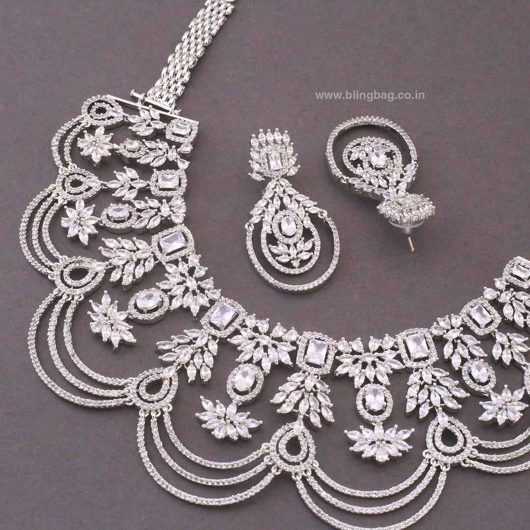 Silver Krisse Zirconia Jewellery Set- New Arrivals