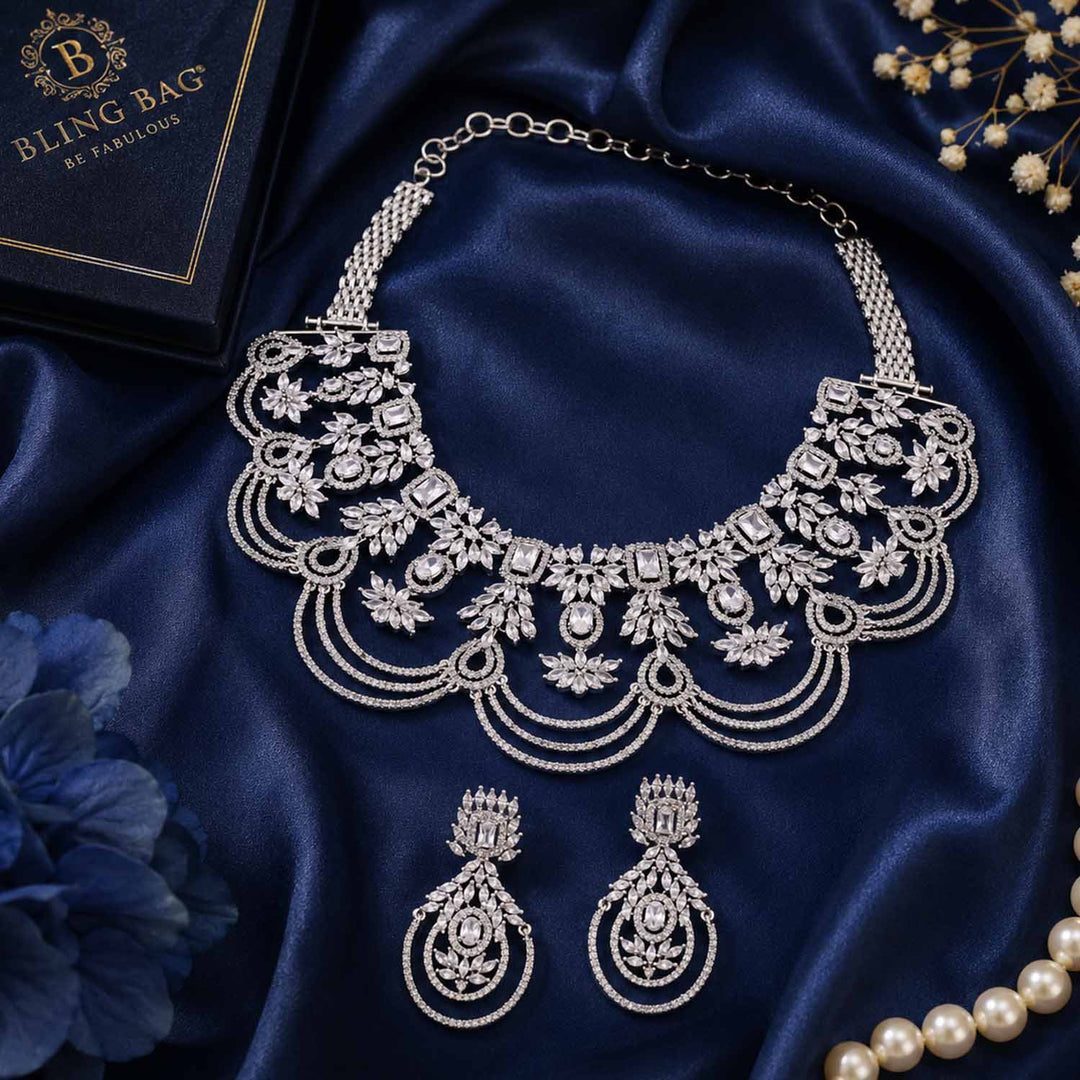 Silver Krisse Zirconia Jewellery Set- New Arrivals