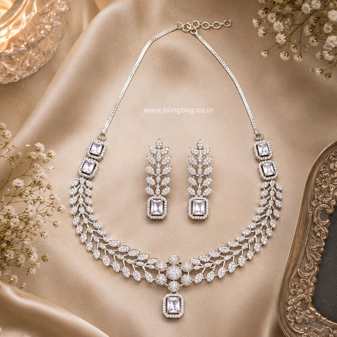 Silver Lucyie Zirconia Jewellery Set