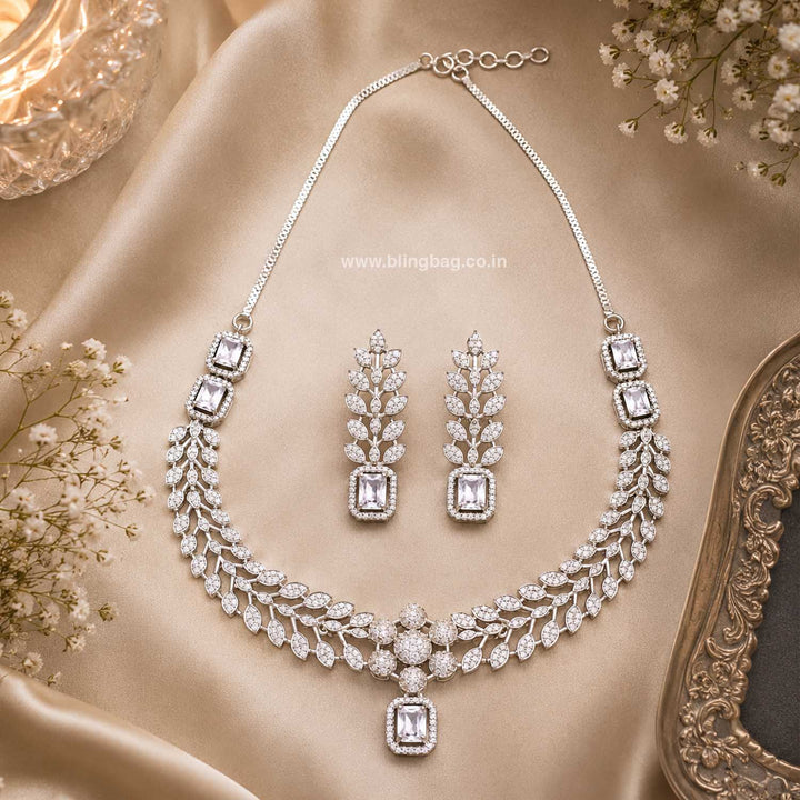 Silver Lucyie Zirconia Jewellery Set