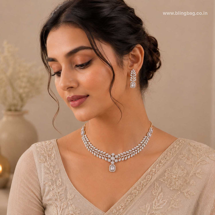 Silver Lucyie Zirconia Jewellery Set