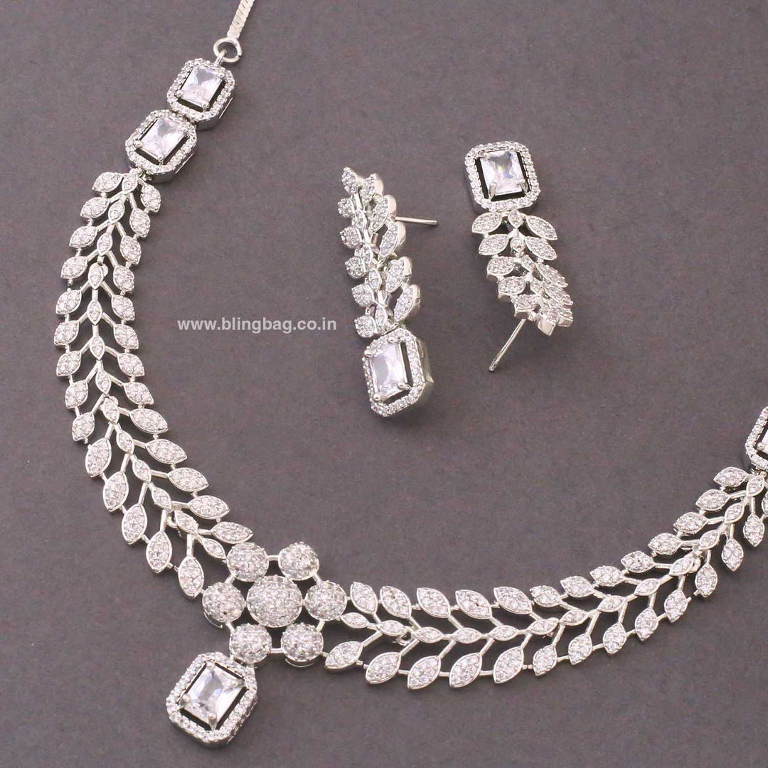 Silver Lucyie Zirconia Jewellery Set