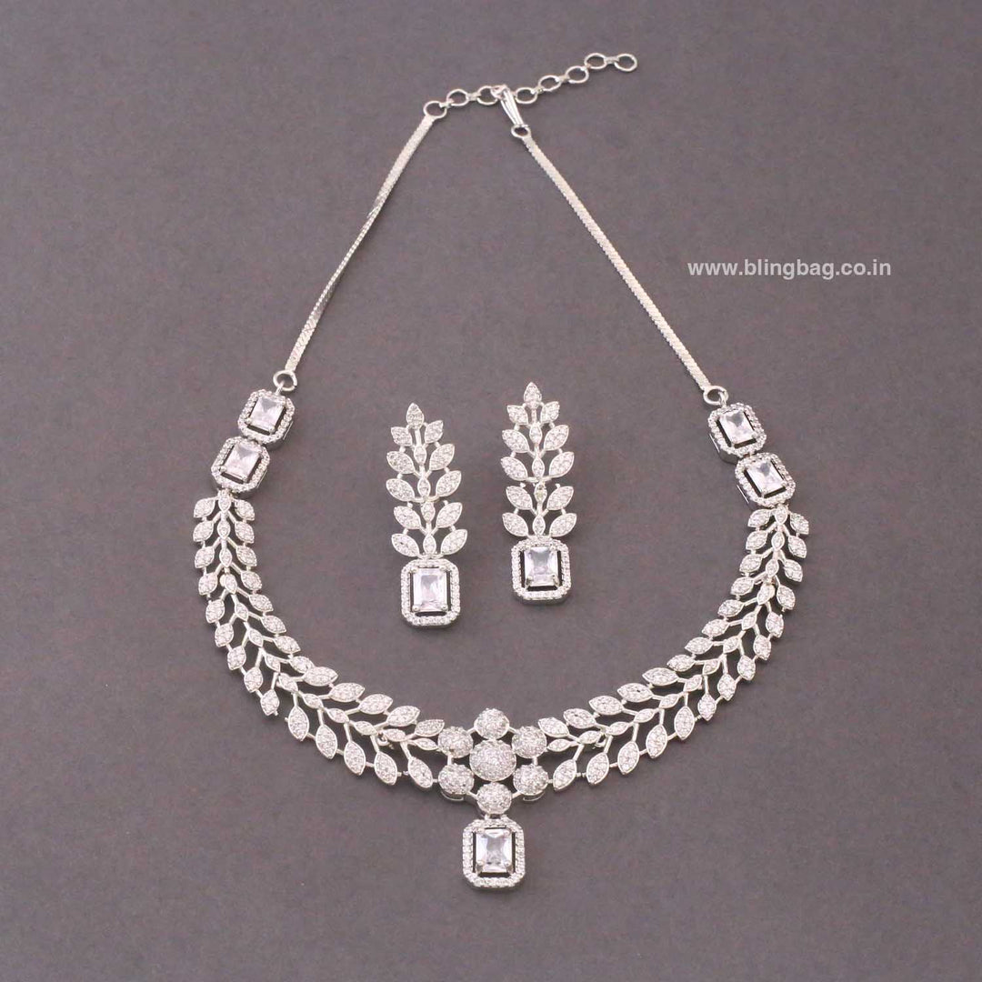 Silver Lucyie Zirconia Jewellery Set