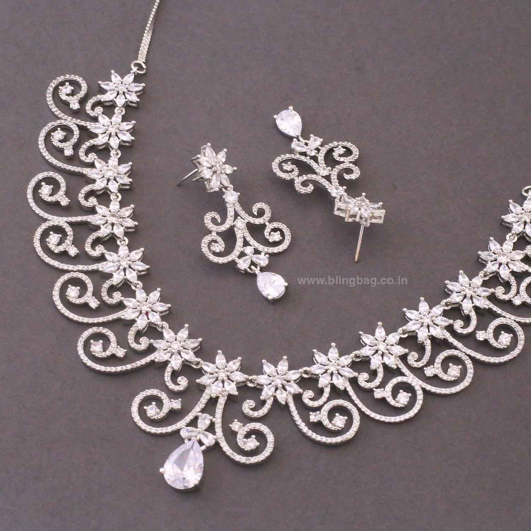 Silver Miaelle Zirconia Jewellery Set- New Arrivals