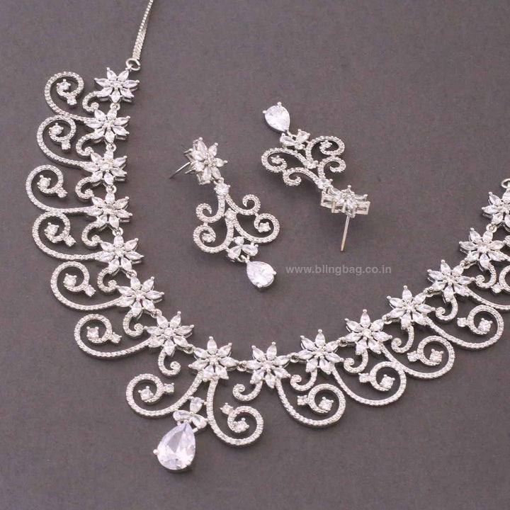 Silver Miaelle Zirconia Jewellery Set- New Arrivals