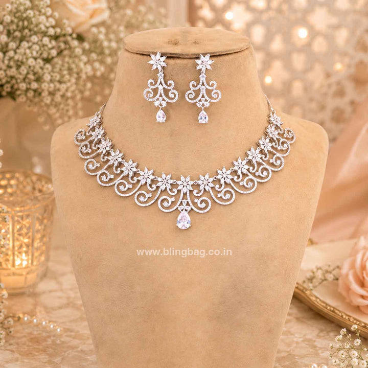 Silver Miaelle Zirconia Jewellery Set- New Arrivals