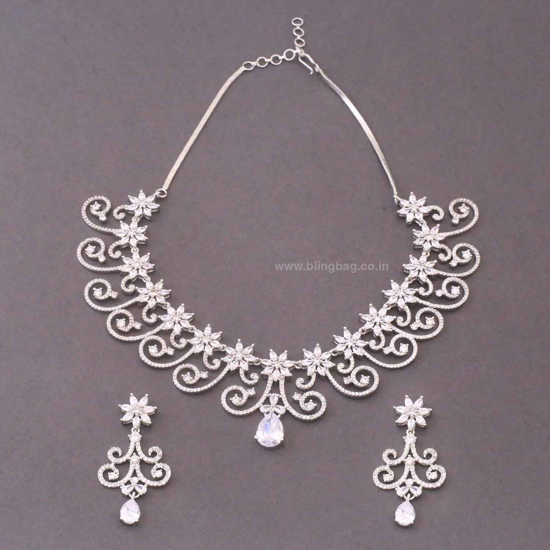 Silver Miaelle Zirconia Jewellery Set- New Arrivals