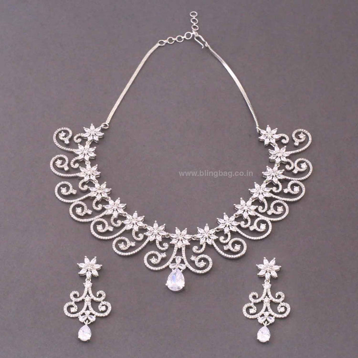 Silver Miaelle Zirconia Jewellery Set- New Arrivals