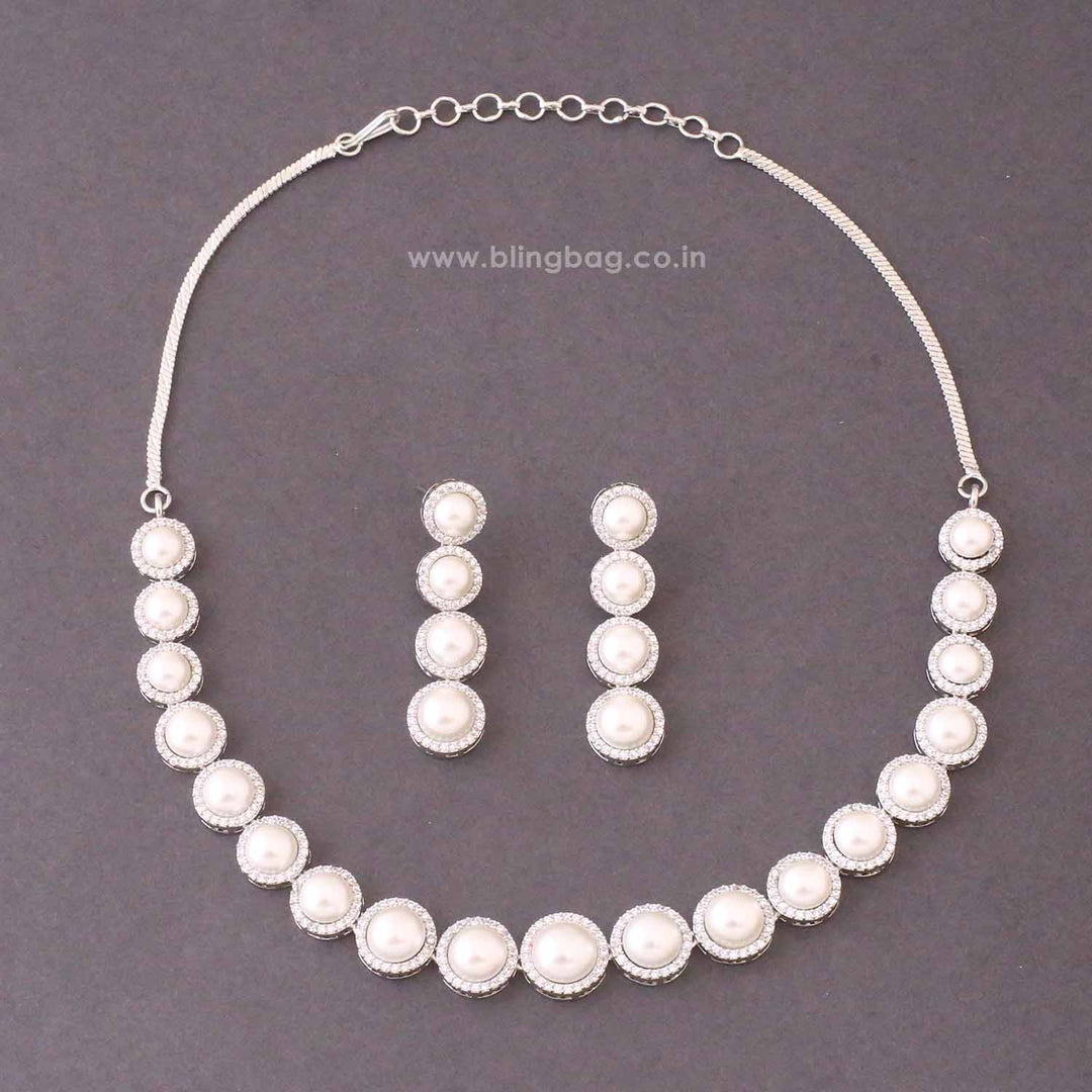 Silver Mirshey Zirconia Jewellery Set