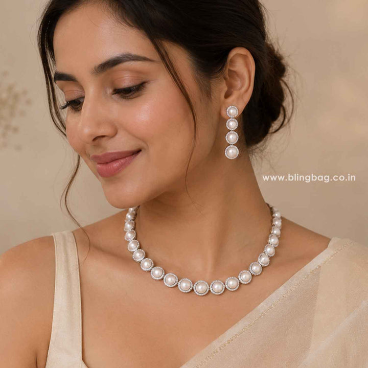 Silver Mirshey Zirconia Jewellery Set