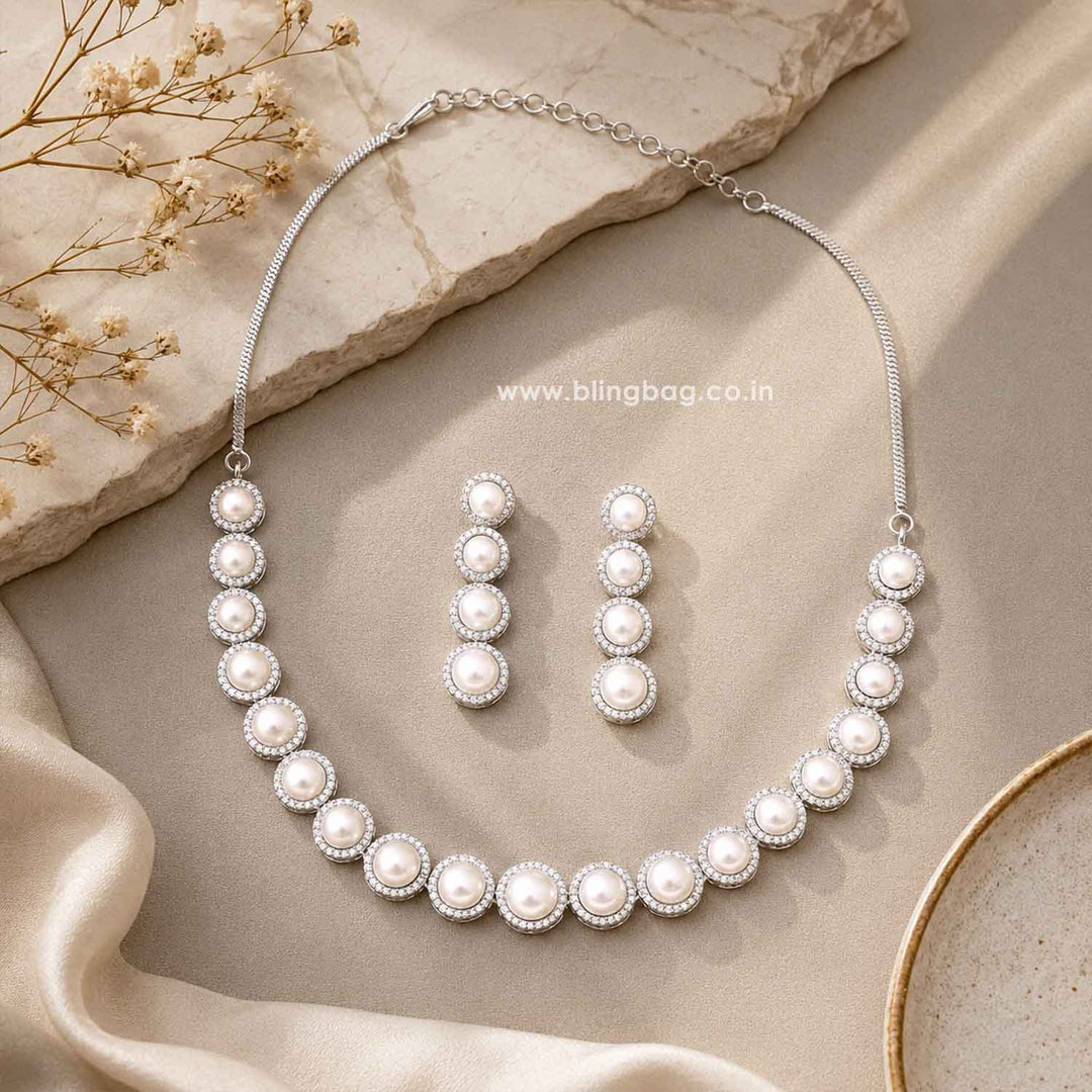 Silver Mirshey Zirconia Jewellery Set