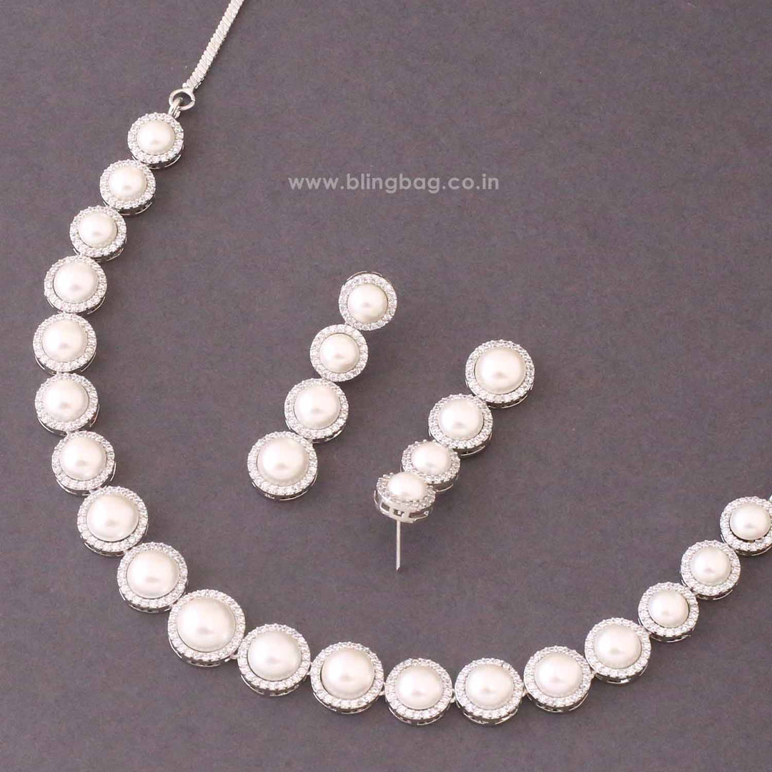 Silver Mirshey Zirconia Jewellery Set