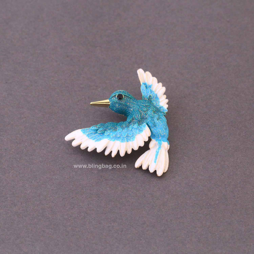 Sky Frosted Wing Brooch
