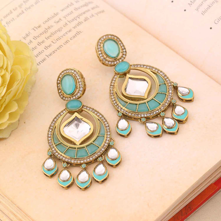 Turquoise Aashika Chaandbalis