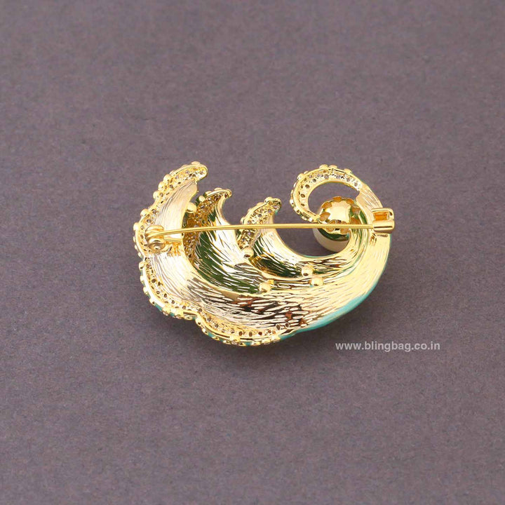 Turquoise Ocean Wave Brooch