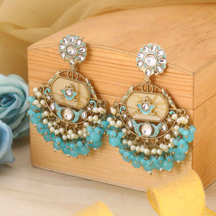 Turquoise Phuleri Chandbalis